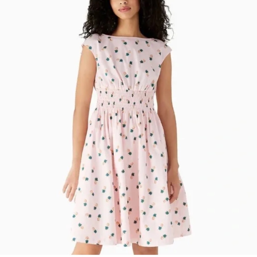 Kate Spade Blaire Pink Pineapple Print Dress